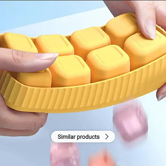 Awesome 2 Pack Silicone.. Ice Cube.. Trays with lid, Flexible 8-Ice Trays BPA Free, for Cake Chocolate Mould Kitchen Baking Tools, , Cocktail, Stackable Flexible Safe Ice Cube.. Molds (Pack of 2) Multicolor